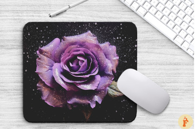 Romantic Purple Rose Mouse Pad Design