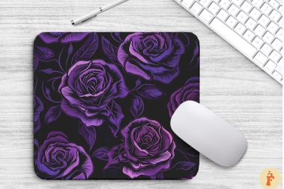 Stunning Purple Roses Mouse Pad Design