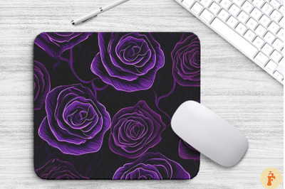 Stunning Purple Roses Mouse Pad Design