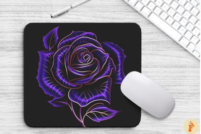 Mystical Purple Rose Mouse Pad Design