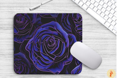 Stunning Purple Roses Mouse Pad Design