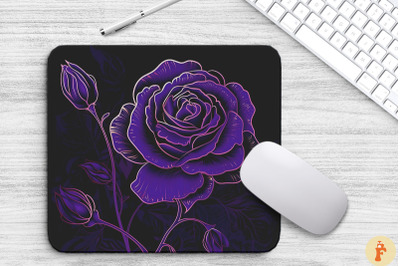 Stunning Purple Roses Mouse Pad Design