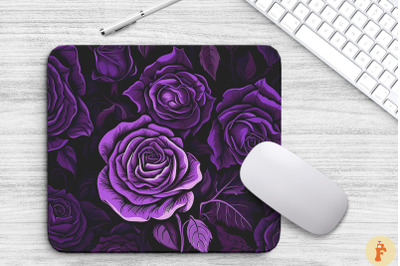 Stunning Purple Roses Mouse Pad Design