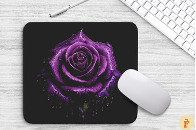 Gothic Purple Rose Mouse Pad Design