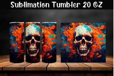 Skull Sublimation Tumbler Wrap 20 oz