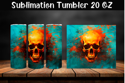 Skull Sublimation Tumbler Wrap 20 oz