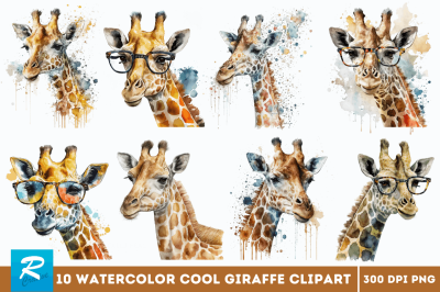 Cool Giraffe Clipart Bundle