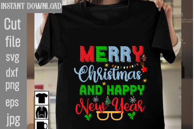 Merry Christmas And Happy New Year SVG cut file&2C;Christmas SVG Design&2C;