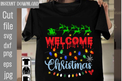 Welcome Christmas SVG cut file,Christmas SVG Design, Christmas Tree Bu