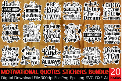 Motivational Quotes Stickers Bundle&2C;Inspirational Bundle Svg&2C; Motivati