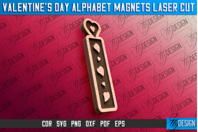 Valentine&#039;s Day Alphabet Magnet Laser Cut SVG | Magnet Laser Cut