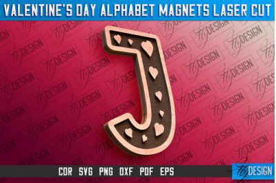 Valentine&#039;s Day Alphabet Magnet Laser Cut SVG | Magnet Laser Cut