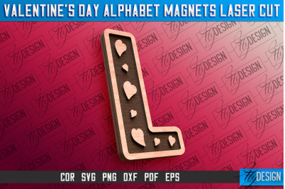 Valentine&#039;s Day Alphabet Magnet Laser Cut SVG | Magnet Laser Cut