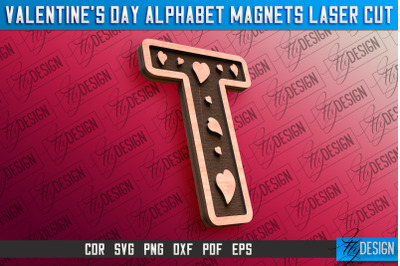 Valentine&#039;s Day Alphabet Magnet Laser Cut SVG | Magnet Laser Cut