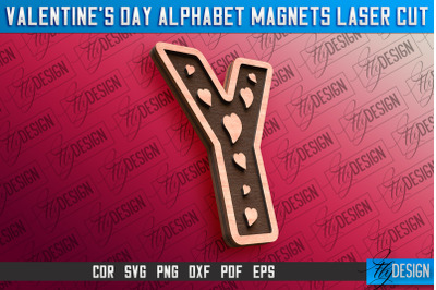 Valentine&#039;s Day Alphabet Magnet Laser Cut SVG | Magnet Laser Cut