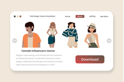 Female Influencer Vector - Illustration