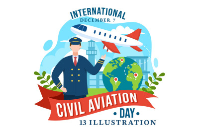 13 Civil Aviation Day Illustration