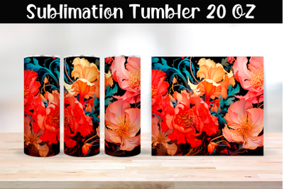 Bright flowers Sublimation Tumbler Wrap 20 oz