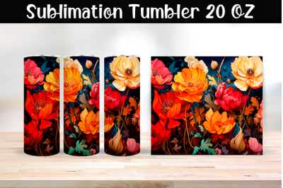 Bright flowers Sublimation Tumbler Wrap 20 oz