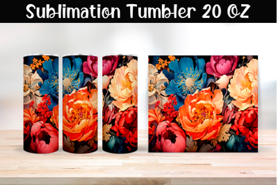 Bright flowers Sublimation Tumbler Wrap 20 oz