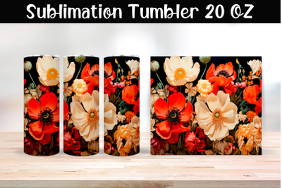 Bright flowers Sublimation Tumbler Wrap 20 oz