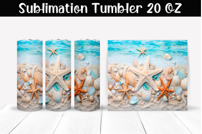 Sea beach Sublimation Tumbler Wrap 20 oz