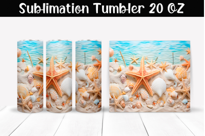 Sea beach Sublimation Tumbler Wrap 20 oz