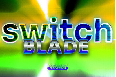 Switch blade editable text style effect in retro style theme