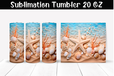 Sea beach Sublimation Tumbler Wrap 20 oz