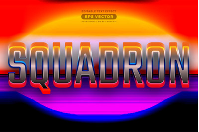 Squadron editable text style effect in retro style theme