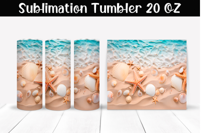 Sea beach Sublimation Tumbler Wrap 20 oz