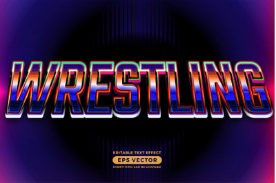 Wrestling editable text style effect in retro look design with experim