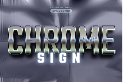 Chrome sign editable text style effect in retro look design