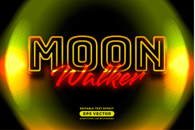 Moon walker editable text style effect in retro look design with exper