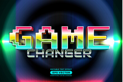 Game changer editable text style effect in retro look design with expe