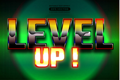Level up editable text style effect in retro look design with experime