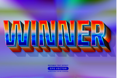 Winner editable text style effect in retro look design with experiment