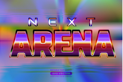 Next arena editable text style effect in retro look design with experi