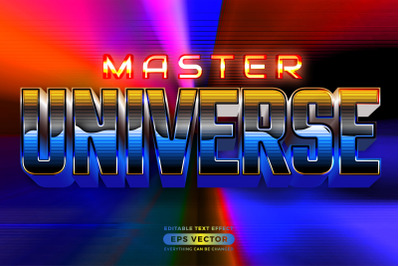 Master universe editable text style effect in retro look design with e