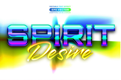 Spirit desire editable text style effect in retro look design with exp