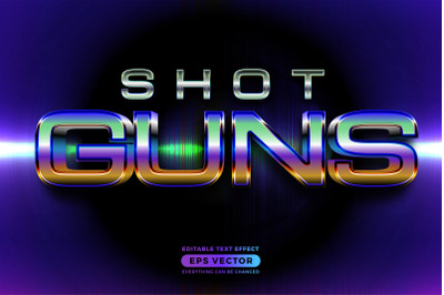 Shot guns editable text style effect in retro look design with experim