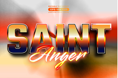 Saint anger editable text style effect in retro look design with exper