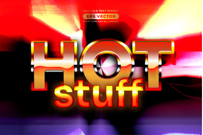 Hot stuff editable text style effect in retro look design with experim