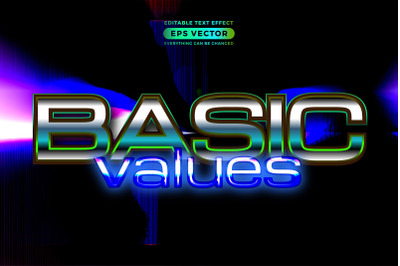 Basic values editable text style effect in retro look design with expe