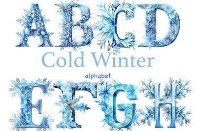 Cold Winter Alphabet Clipart | Invitation Wedding Alphabet