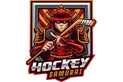Hockey samurai esport mascot logo design