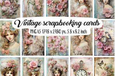 20 Vintage scrapbooking cards