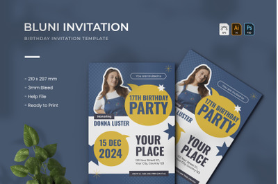 Bluni - Birthday Invitation