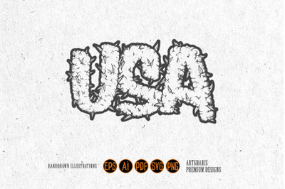 Cannabis USA smoky lettering monochrome