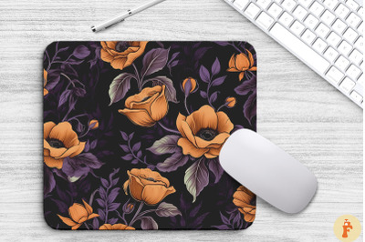 Halloween Spooky Flowers Mouse Pad